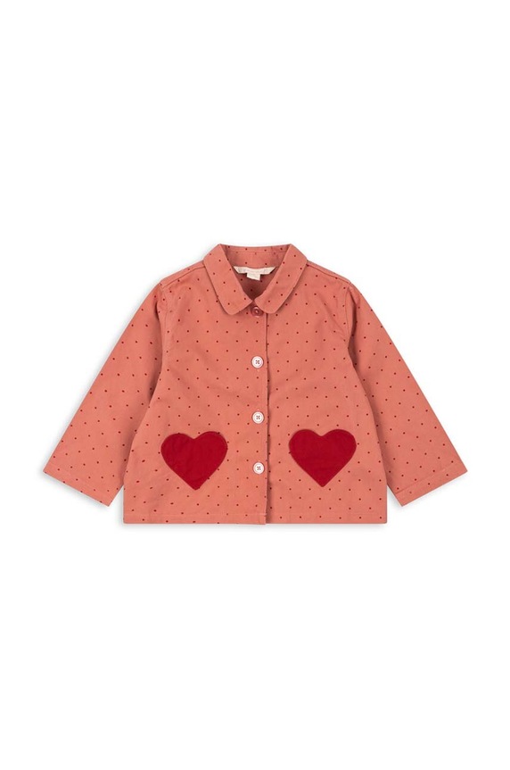 Konges Sløjd geacă de bumbac pentru copii NOLA SHIRT JACKET GOTS necaptusit roz KS101637.G