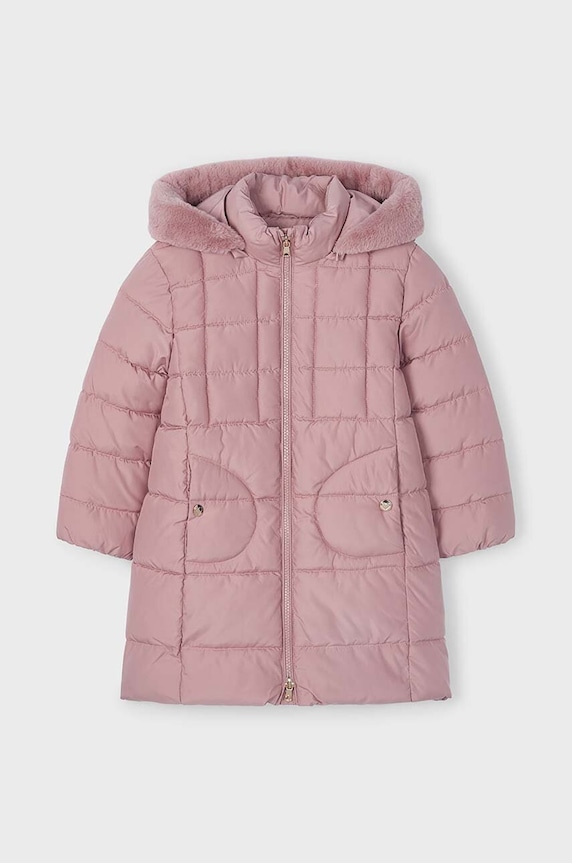 Dječja jakna Mayoral s kapuljačom roza 4490.6C.Mini.9BYH