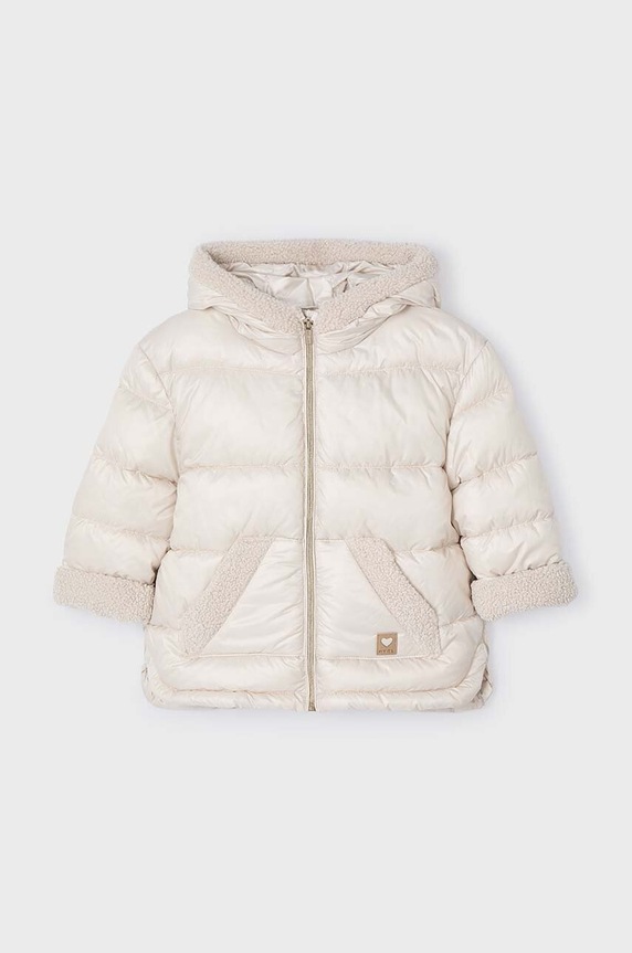 Dječja jakna Mayoral s kapuljačom bež 4491.6D.Mini.9BYH