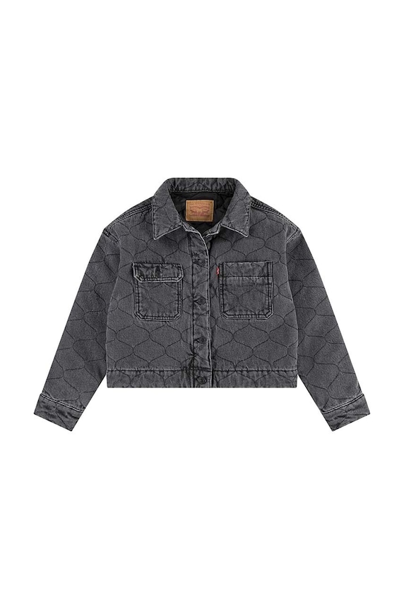 Levi's geacă din denim pentru copii QUILTED TRUCKER JACKET necaptusit gri 3EL097