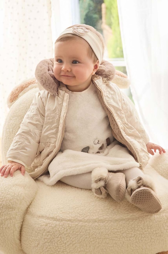 Бебешко яке с две лица Mayoral Newborn с изолация бежов 2454.2R.Newborn.9BYH
