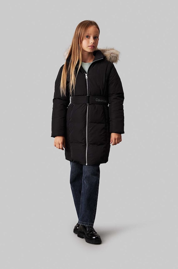 Детско яке Calvin Klein Jeans лека изолация черен IG0IG02686.9BYH.