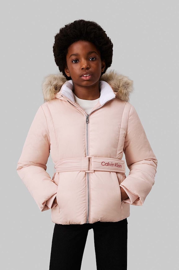 Calvin Klein Jeans geaca copii cu captuseala roz IG0IG02685.9BYH.