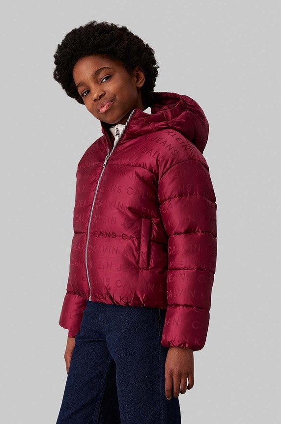 Calvin Klein Jeans kurtka dziecięca pozostałe bordowy IG0IG02730.9BYH.