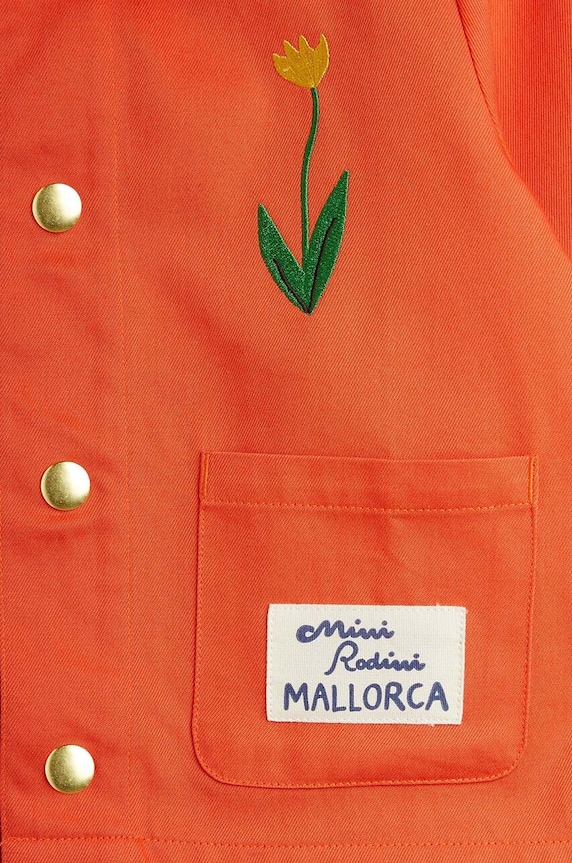 Mini Rodini kurtka bawełniana dziecięca Mallorca pomarańczowy 2461010442