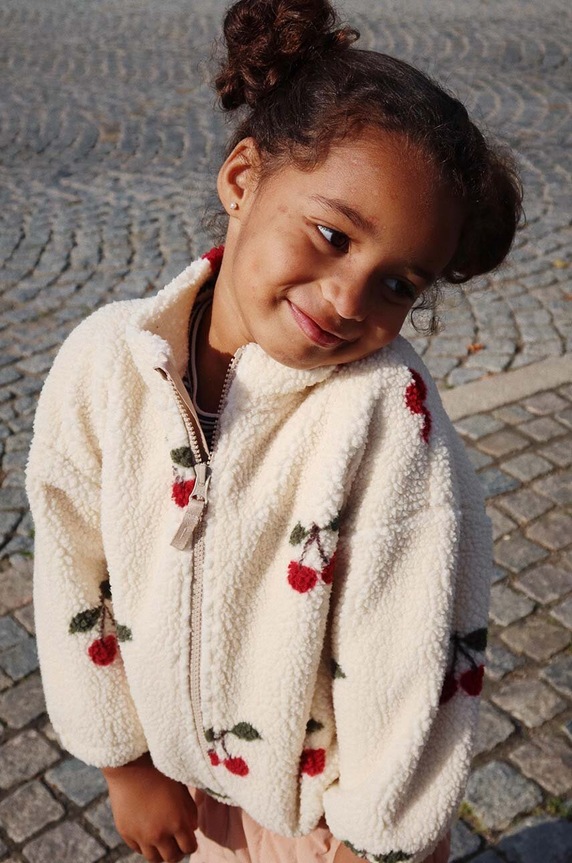 Dětská bunda Konges Sløjd JODY TEDDY JACKET GRS s podšívkou béžová KS101242