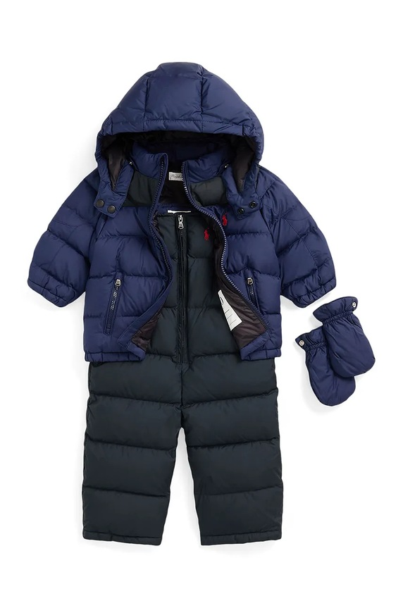 Komplet za bebe Polo Ralph Lauren s kapuljačom mornarsko plava 320949271001