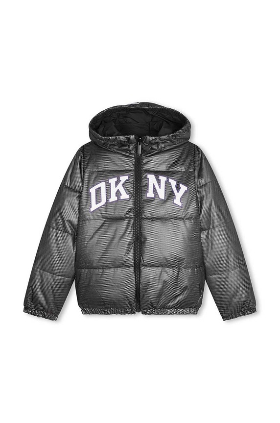 Αναστρέψιμο παιδικό μπουφάν Dkny D60179.162.174 μαύρο AW24
