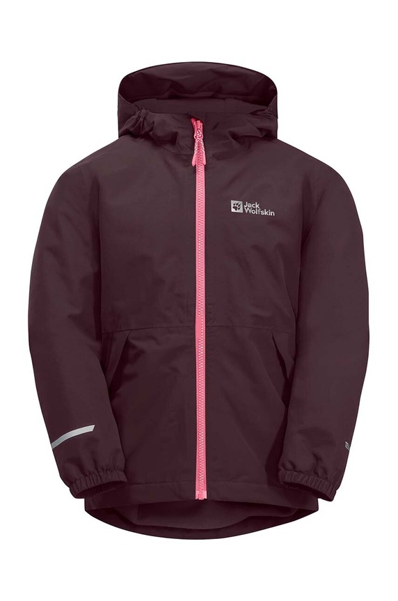 Παιδικό μπουφάν για σκι Jack Wolfskin 1607982.164.176 μπορντό AW24