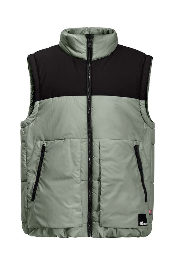 Jack Wolfskin bezrękawnik dziecięcy bez kaptura zielony 1610211.