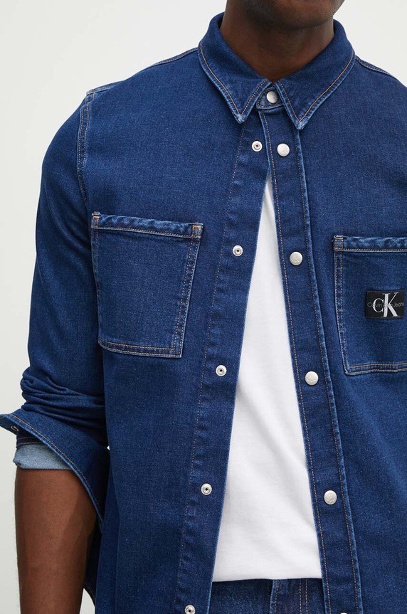 Calvin Klein Jeans kurtka jeansowa J30J325893 granatowy