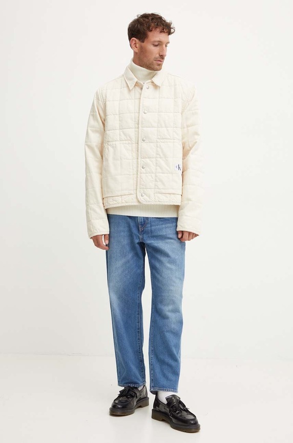 Calvin Klein Jeans kurtka bawełniana J30J325753 beżowy AW24