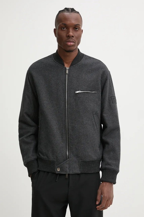 Iceberg giacca bomber in misto lana grigio O071.3068