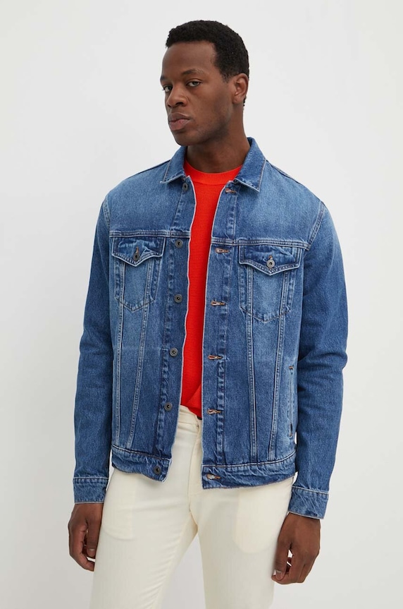 Pepe Jeans kurtka jeansowa REGULAR JACKET bez kaptura niebieski PM402715HW3