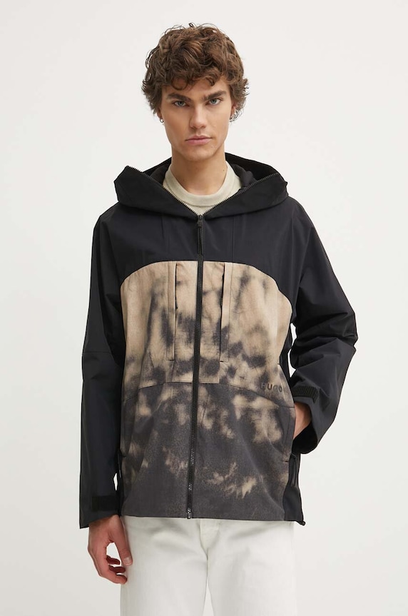 Bunda HUGO s kapucí černá 50517772