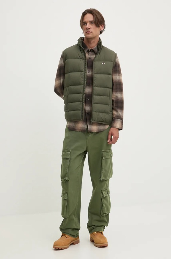 Αμάνικο από πούπουλα Tommy Jeans DM0DM18896 πράσινο AW24