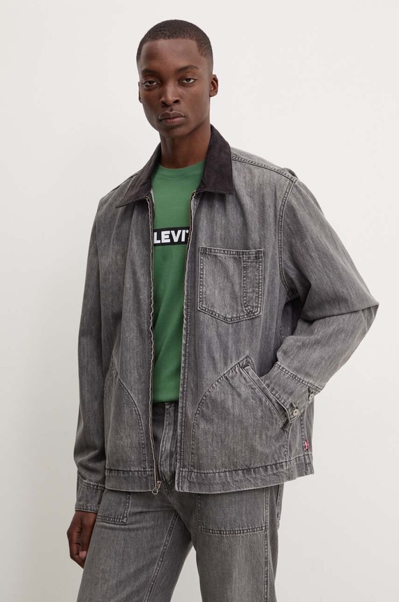 Levi's kurtka jeansowa bez kaptura szary A8635