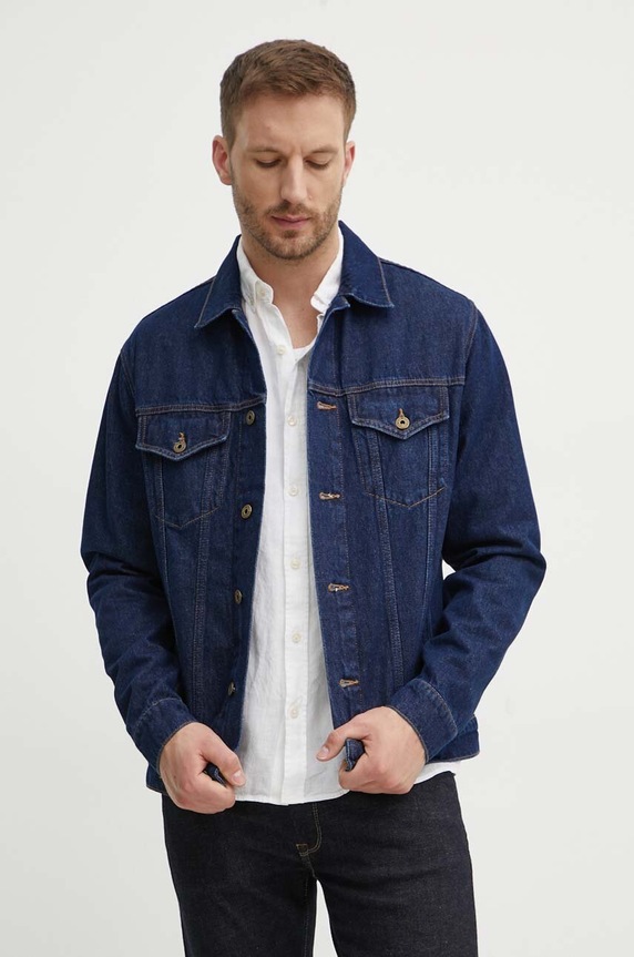 Pepe Jeans kurtka jeansowa REGULAR JACKET granatowy PM402715CU4
