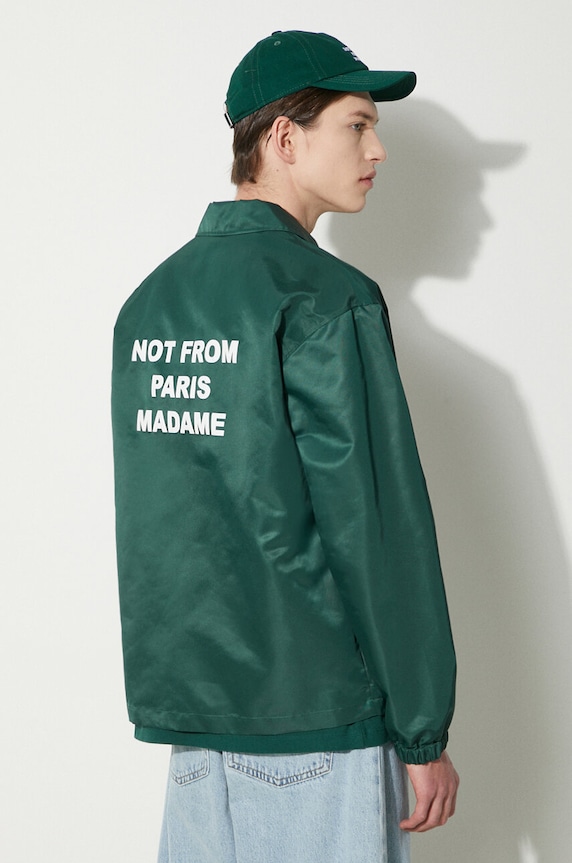 Oblečenie Bunda Drôle de Monsieur La Veste Slogan PERM.JT183.PA014.DGN zelená