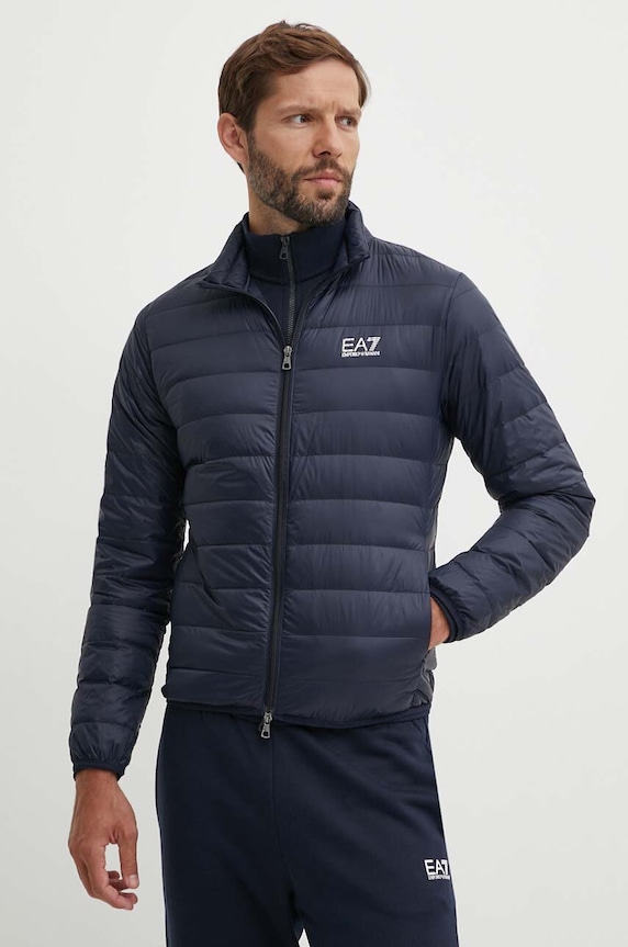 Páperová bunda EA7 Emporio Armani prechodné tmavomodrá PNGPZ.8NPB23.1562