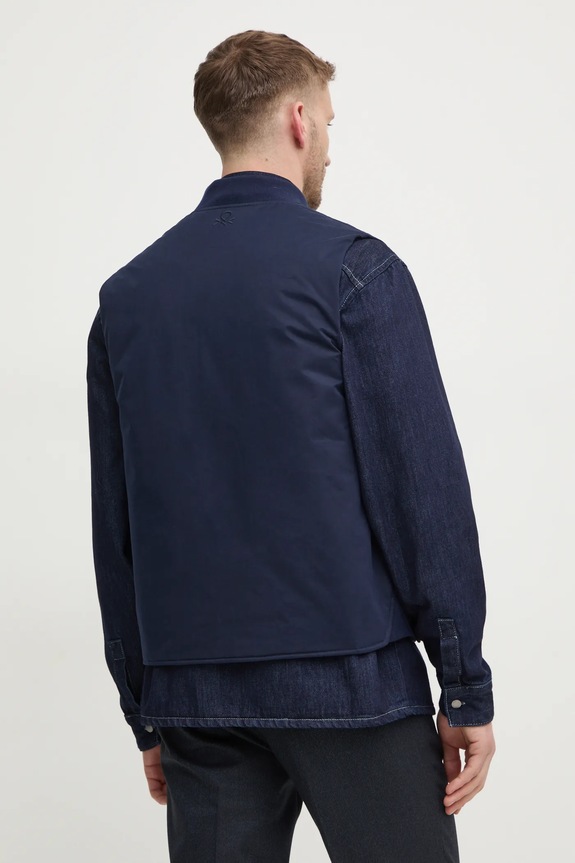 Ρούχα Αμάνικο μπουφάν United Colors of Benetton 26UWUJ00L σκούρο μπλε