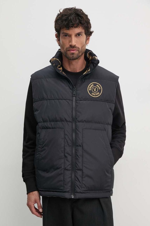 Obojstranná páperová vesta Versace Jeans Couture 77GAPD22.CQD54 čierna AW24