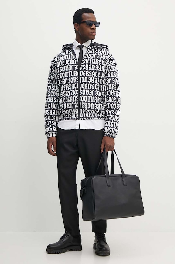 Dvostrana jakna Versace Jeans Couture 77GAUD16.CQD53 crna AW24