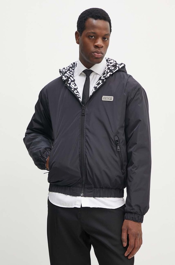 Dvostrana jakna Versace Jeans Couture crna 77GAUD16.CQD53