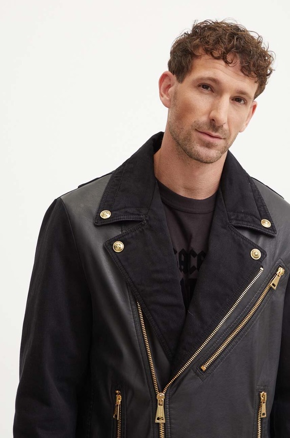 Δερμάτινο μπουφάν Versace Jeans Couture μαύρο 77GAS4M4.DW012SW0