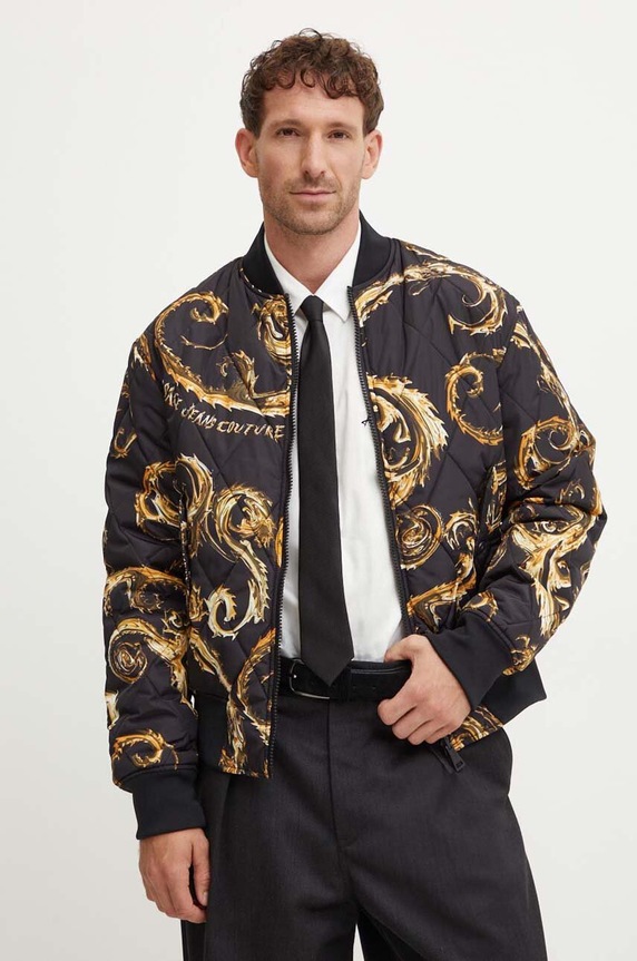 Versace Jeans Couture kifordítható bomber dzseki szigetelt fekete 77GASD07.CQD54