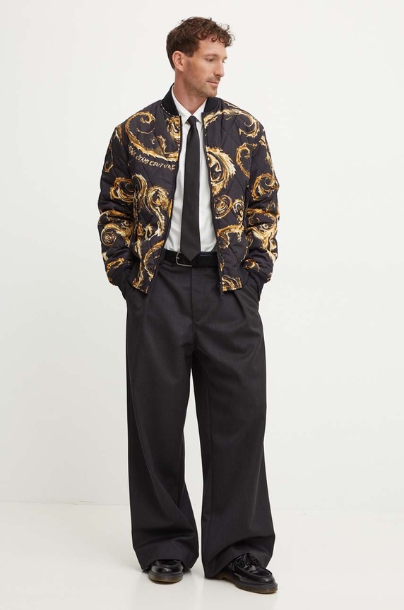 Versace Jeans Couture kifordítható bomber dzseki 77GASD07.CQD54 fekete AW24