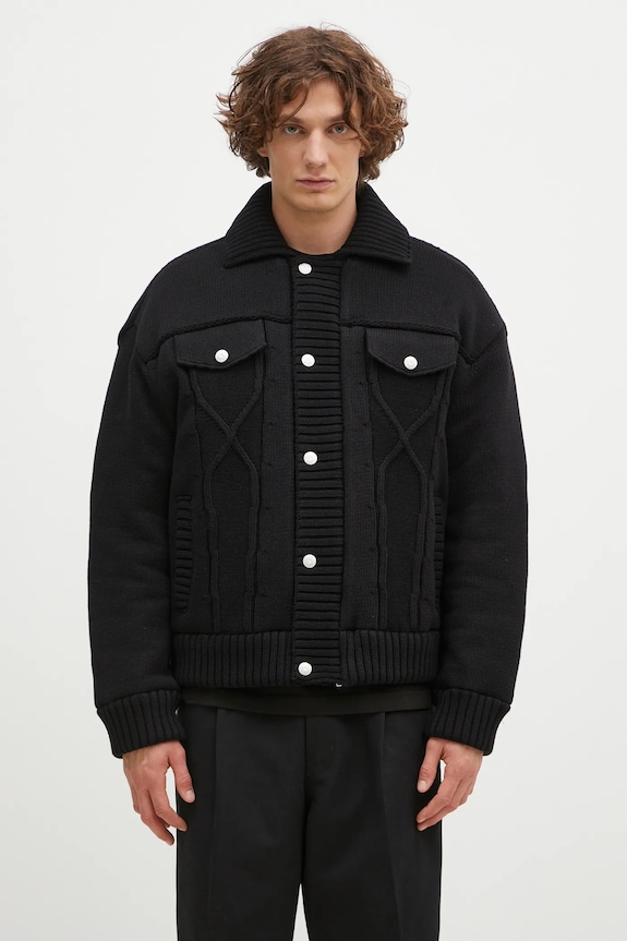 Kenzo giacca Knitted Down Jacket isolamento sintetico nero FE65OU1419NC.99