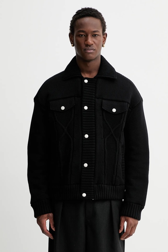 Kenzo kurtka Knitted Down Jacket czarny FE65OU1419NC.99