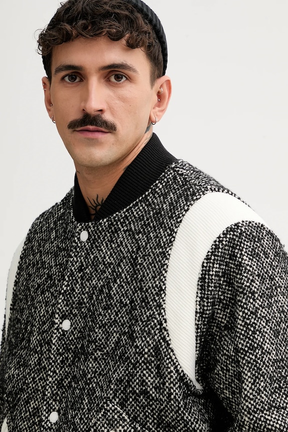 Kenzo kurtka bomber z domieszką wełny Wool Varsity Jacket FE65BL1489OX.99 czarny