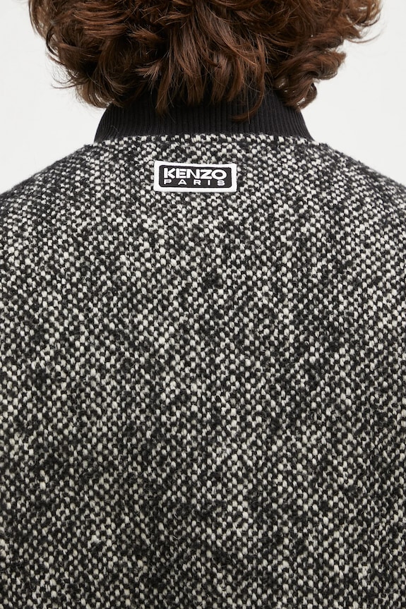 Kenzo giacca bomber in misto lana Wool Varsity Jacket FE65BL1489OX.99 nero