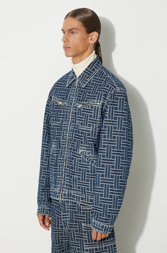 Джинсова куртка Kenzo Trucker Denim Jacket Weave FE65DV3106J2.DD темно-синій