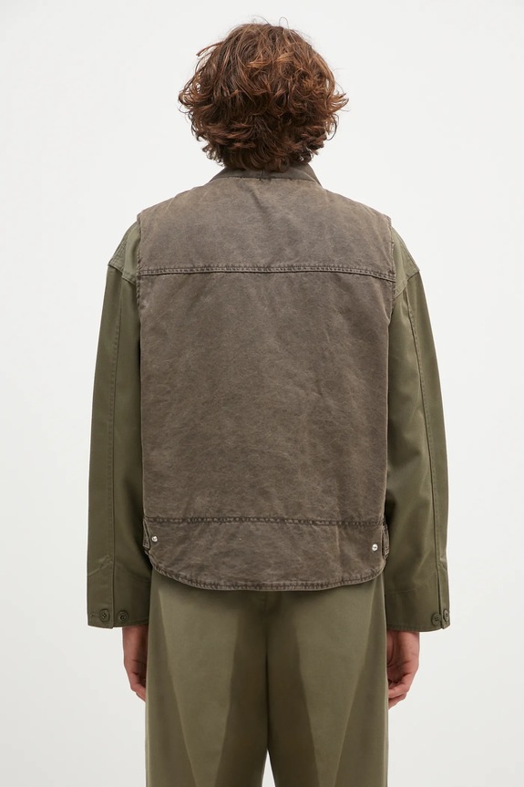 Odzież Kenzo bezrękawnik bawełniany Multipocket Gilet FE65VE0089GK.92 brązowy