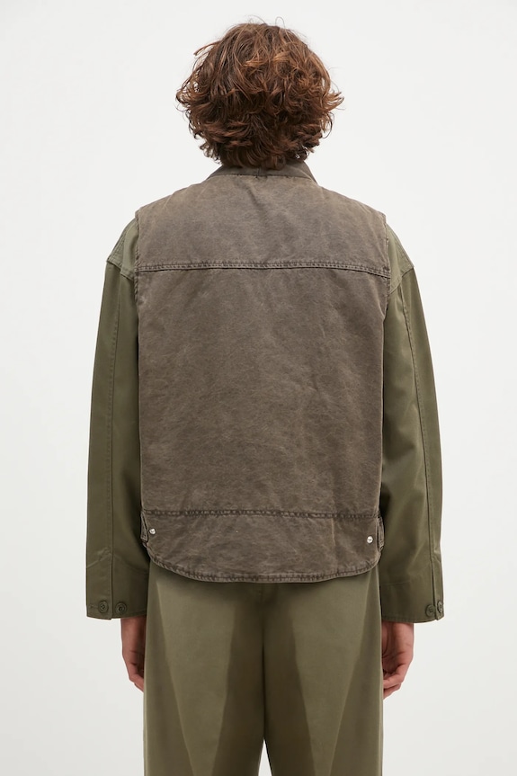 Odzież Kenzo bezrękawnik bawełniany Multipocket Gilet FE65VE0089GK.92 brązowy