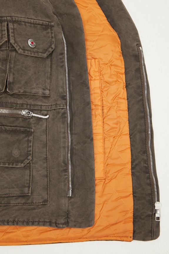 Kenzo bezrękawnik bawełniany Multipocket Gilet FE65VE0089GK.92 brązowy