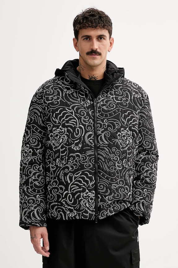 Kenzo kurtka Star Tiger Down Jacket bez kaptura czarny FE65OU1439NN.99