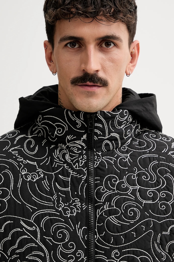 Kenzo kurtka Star Tiger Down Jacket czarny FE65OU1439NN.99