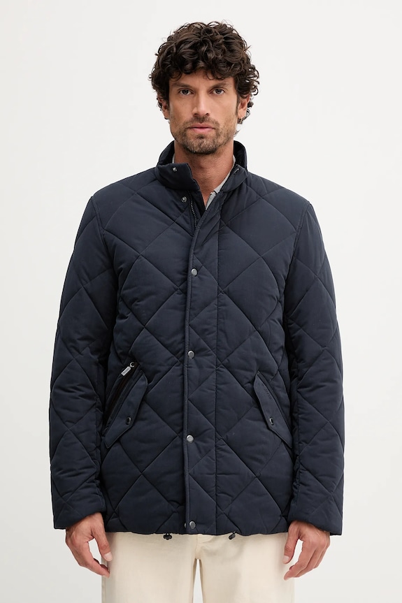 Barbour kurtka Winter Chelsea Quilted Jacket bez kaptura granatowy MQU1686