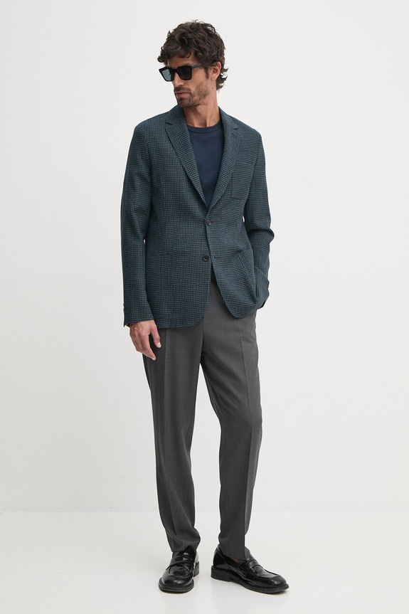 Volnen suknjič Paul Smith M1R.2321.N01812 mornarsko modra AW24