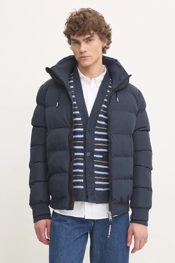Superdry rövid kabát szigetelt sötétkék M5011904A.98T