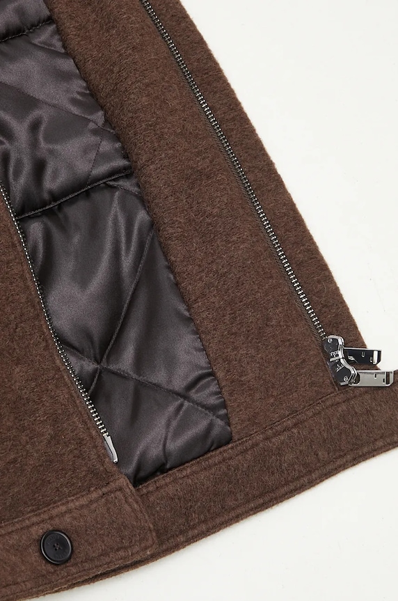 Vlněná bunda Filling Pieces Box Jacket 78614121933 hnědá