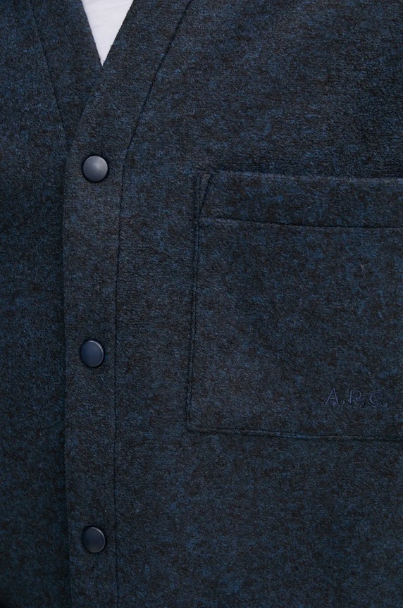 Bunda s příměsí vlny A.P.C. veste aurelien PSAFU.H22200 námořnická modř