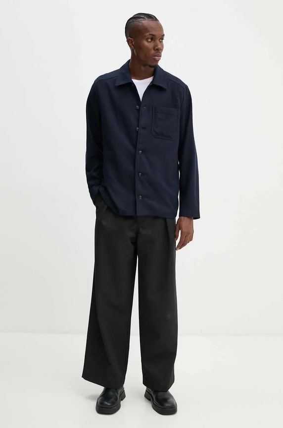 A.P.C. kurtka wełniana veste jamie WOAPN.H02962 granatowy AW24