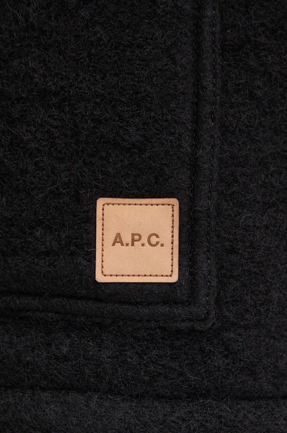 A.P.C. woolen shirt jacket veste emile patch WVBCA.H02961 black