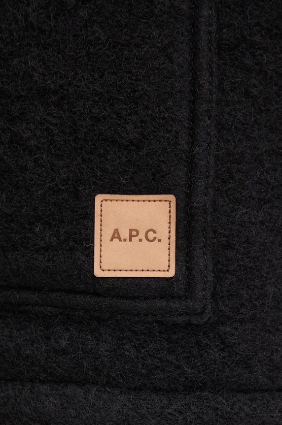 A.P.C. woolen shirt jacket veste emile patch WVBCA.H02961 black