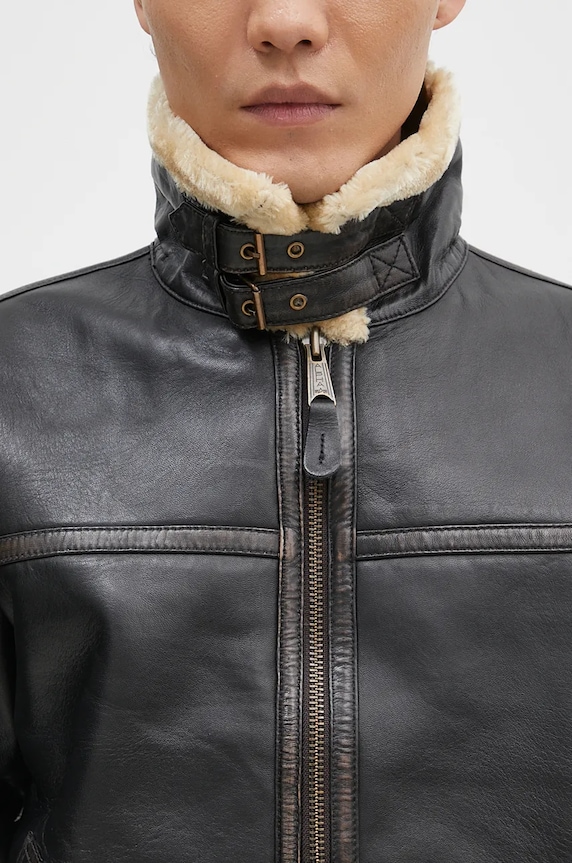 Kožna jakna Alpha Industries B3 Leather smeđa 148114